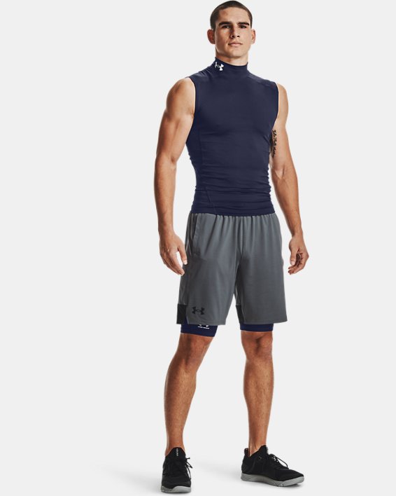 Men's HeatGear® Pocket Long Shorts, Blue, pdpMainDesktop image number 2